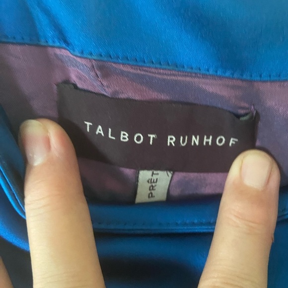 TALBOT Runhof Electric Blue Ruffle Evning, party dress size US8/38 - Picture 6 of 6